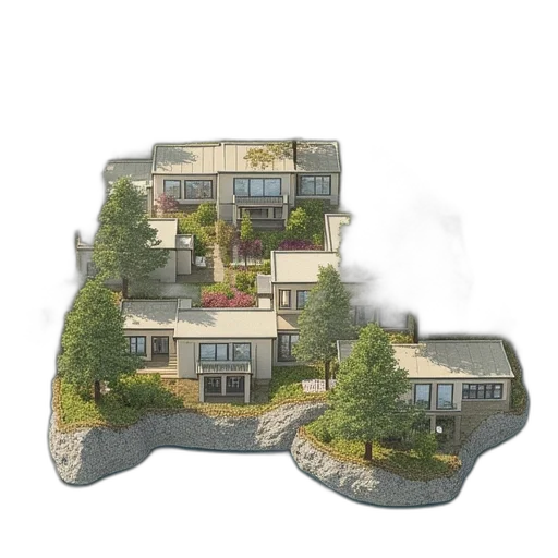 building, 3d render, photorealistic, concept art transparent PNG cut-out
