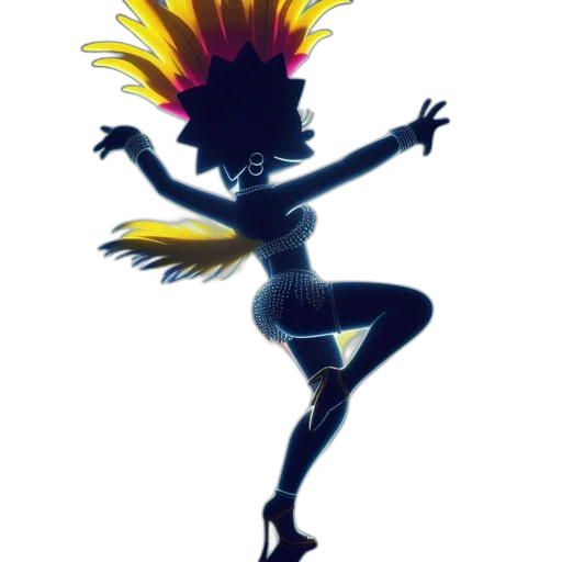 hair, staff, dress, creature transparent PNG cut-out