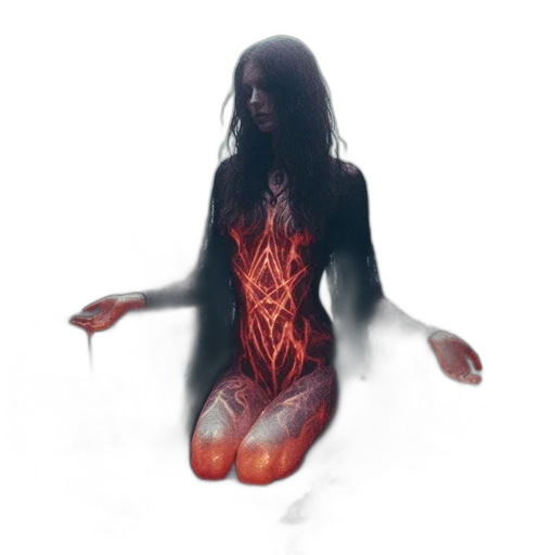 dress, creature, hair, concept art transparent PNG cut-out