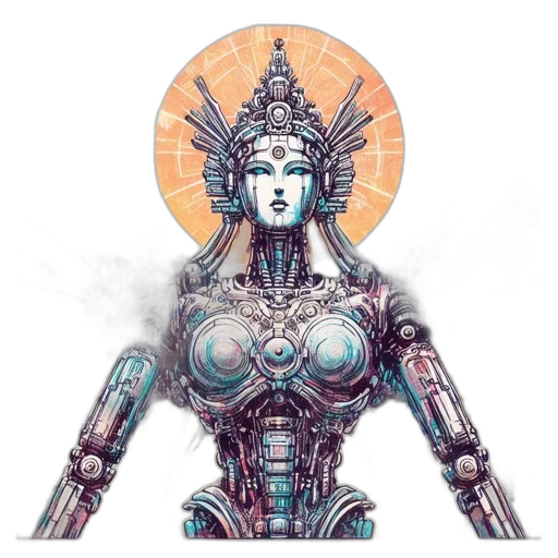 robot, concept art, fantasy art, cyberpunk transparent PNG cut-out