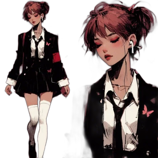 jacket, dress, staff, concept art transparent PNG cut-out