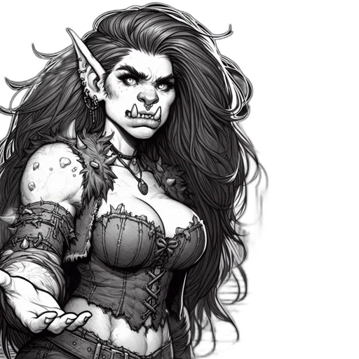 fantasy art, comic book art, concept art, pencil sketch transparent PNG cut-out