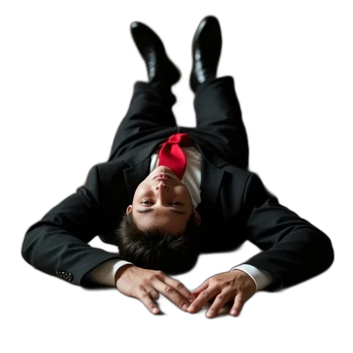 staff, person, lying, floor transparent PNG cut-out