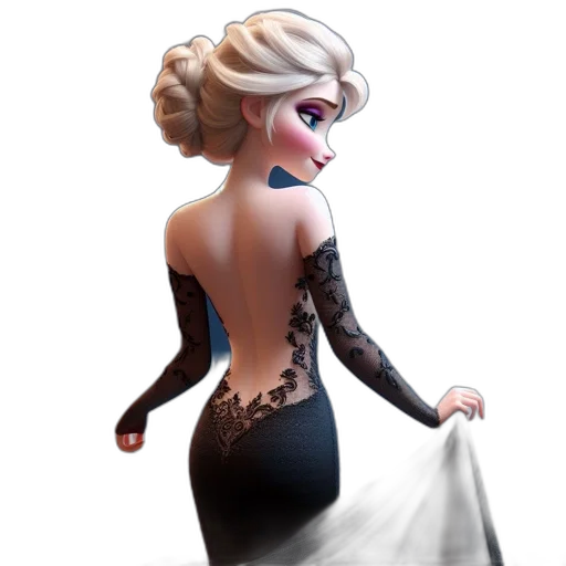 dress, concept art, cartoon, 3d render transparent PNG cut-out