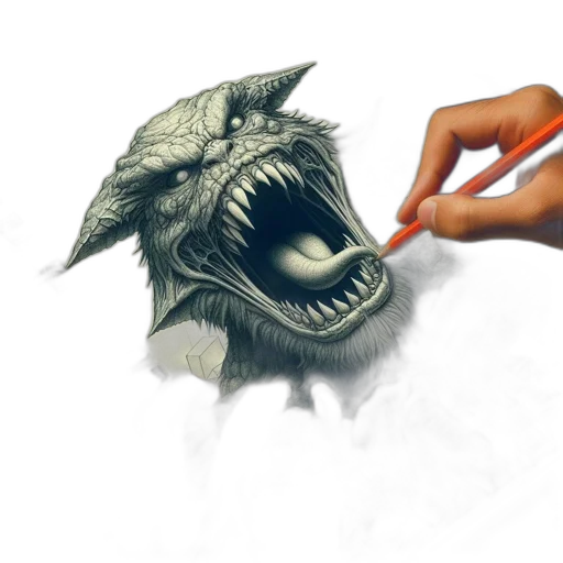 creature, mask, dragon, weapon transparent PNG cut-out