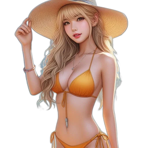 hat, dress, fantasy art, photorealistic transparent PNG cut-out
