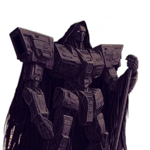 jacket, robot, weapon, staff transparent PNG cut-out