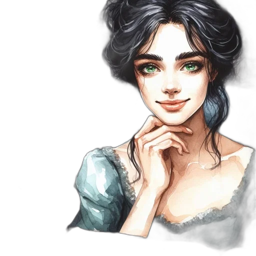 face, dress, jewelry, fantasy art transparent PNG cut-out