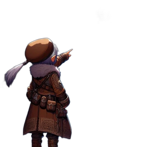 jacket, staff, weapon, hat transparent PNG cut-out