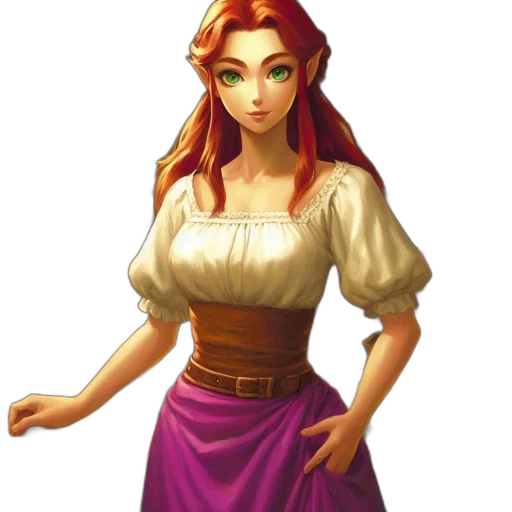 dress, staff, crown, fantasy art transparent PNG cut-out