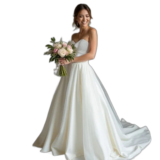 dress, photorealistic, monochrome, bride transparent PNG cut-out