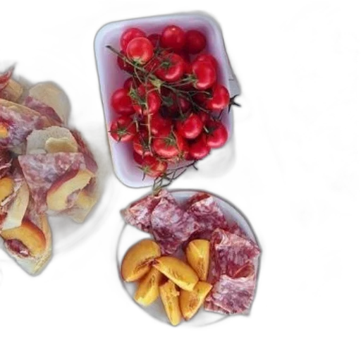 food, photorealistic, table, set transparent PNG cut-out