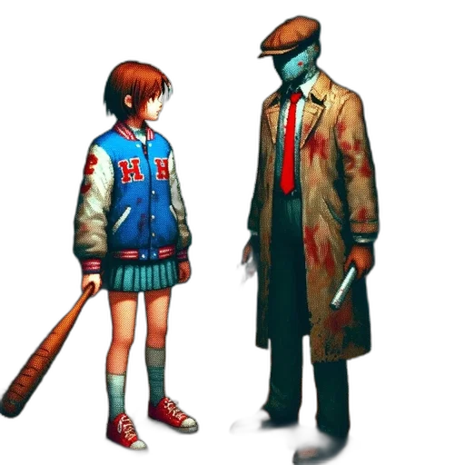 jacket, staff, weapon, concept art transparent PNG cut-out