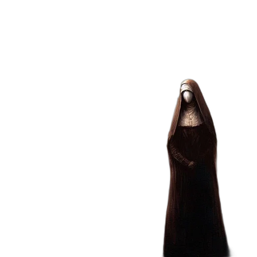 dress, hair, staff, mask transparent PNG cut-out