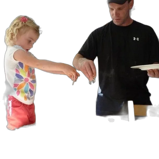 man, little, girl, making transparent PNG cut-out