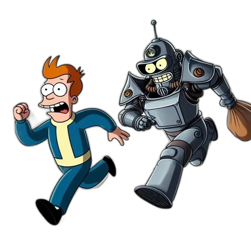 robot, concept art, cartoon, comic book art transparent PNG cut-out