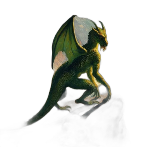 dragon, creature, animal, staff transparent PNG cut-out