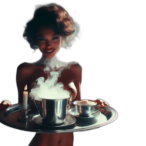 food, concept art, 3d render, vaporwave transparent PNG cut-out