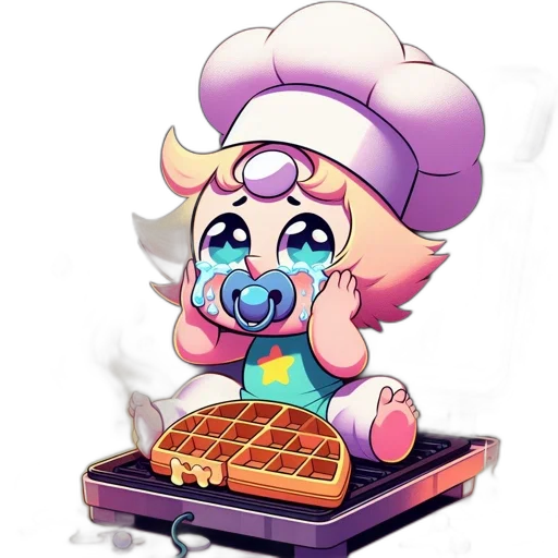 food, robot, pixel art, vaporwave transparent PNG cut-out