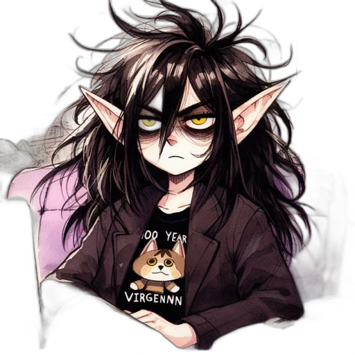 mask, creature, hair, staff transparent PNG cut-out