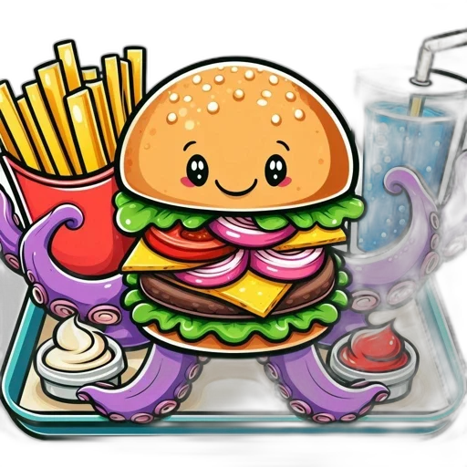 food, 3d render, concept art, photorealistic transparent PNG cut-out