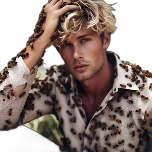 hair, jacket, animal, photorealistic transparent PNG cut-out