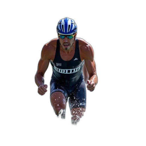 photorealistic, triathlon, athletes, participate transparent PNG cut-out