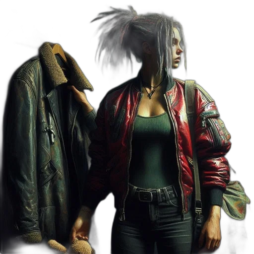 jacket, cyberpunk, concept art, photorealistic transparent PNG cut-out