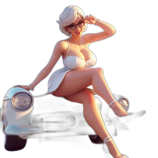 car, hat, dress, concept art transparent PNG cut-out