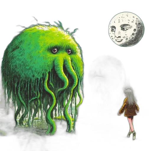 creature, mask, hair, concept art transparent PNG cut-out