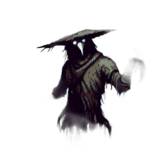 mask, creature, staff, hat transparent PNG cut-out