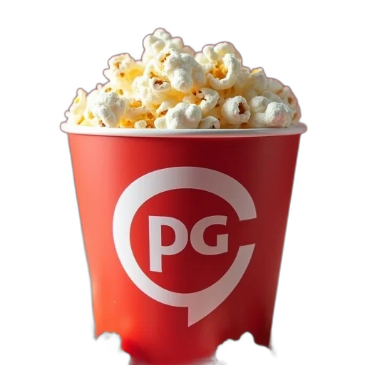 food, 3d render, popcorn, bowl transparent PNG cut-out