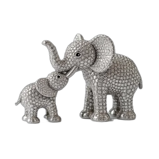 jewelry, 3d render, elephant, baby transparent PNG cut-out
