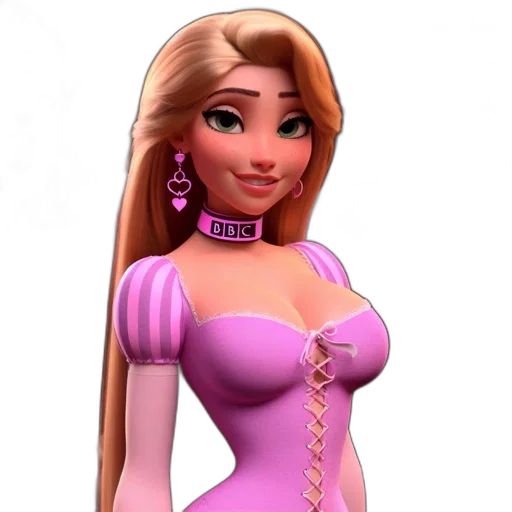 dress, jewelry, 3d render, cartoon transparent PNG cut-out