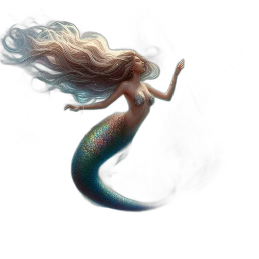 dragon, creature, hair, dress transparent PNG cut-out