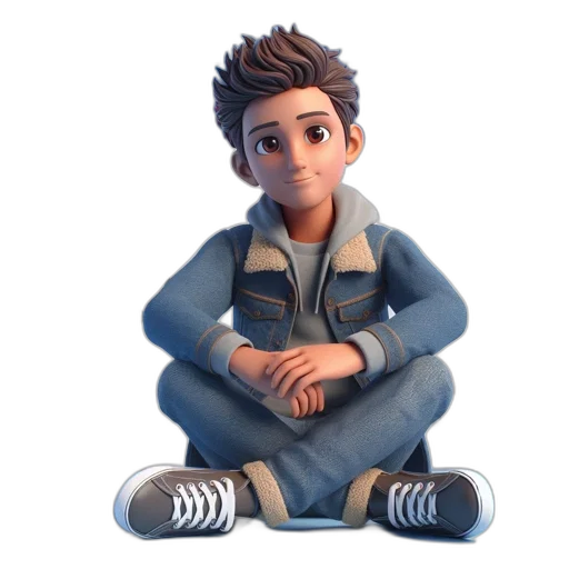 jacket, face, staff, 3d render transparent PNG cut-out