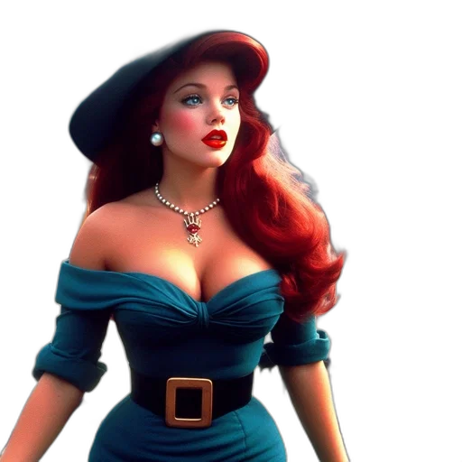 dress, hat, jewelry, 3d render transparent PNG cut-out