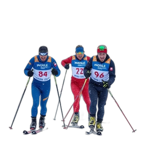 start, ski, cross, race transparent PNG cut-out