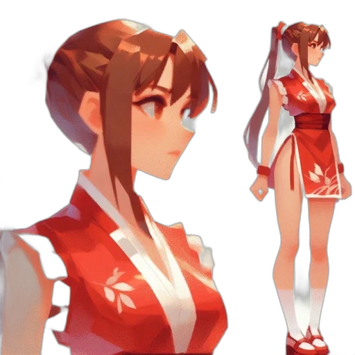 dress, staff, concept art, anime transparent PNG cut-out