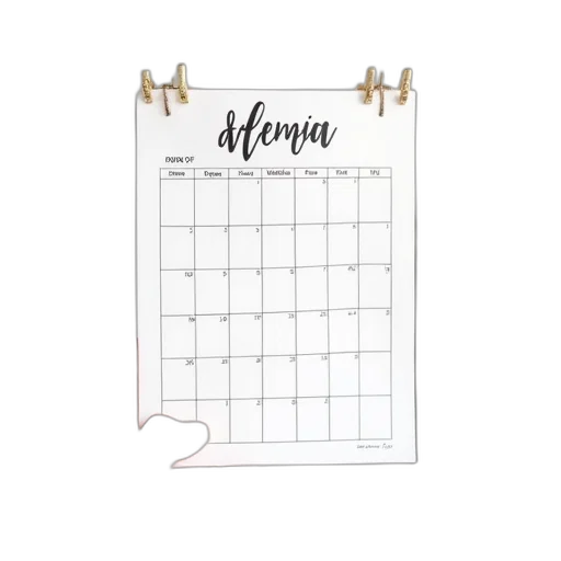 hand, holding, calendar, printable transparent PNG cut-out