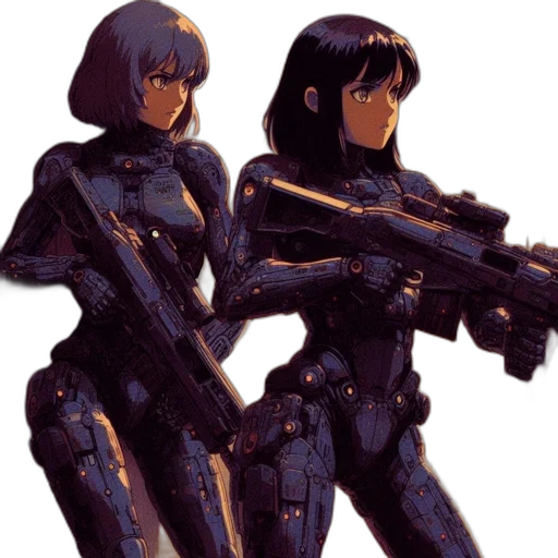 robot, weapon, concept art, cyberpunk transparent PNG cut-out