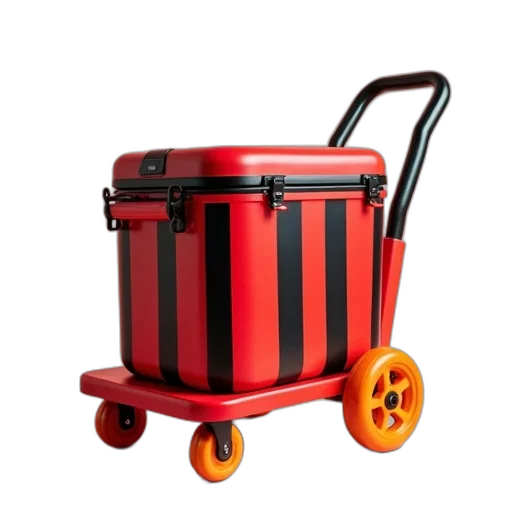 furniture, robot, 3d render, red transparent PNG cut-out