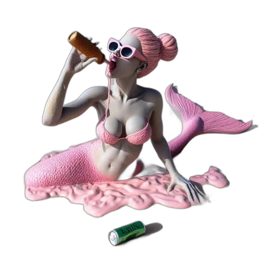 creature, bottle, vaporwave, concept art transparent PNG cut-out
