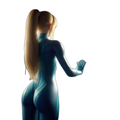 dress, robot, hair, staff transparent PNG cut-out