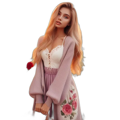 dress, jacket, jewelry, 3d render transparent PNG cut-out