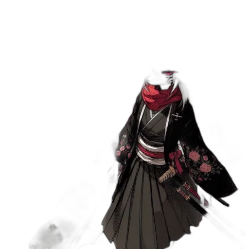 dress, jacket, staff, mask transparent PNG cut-out