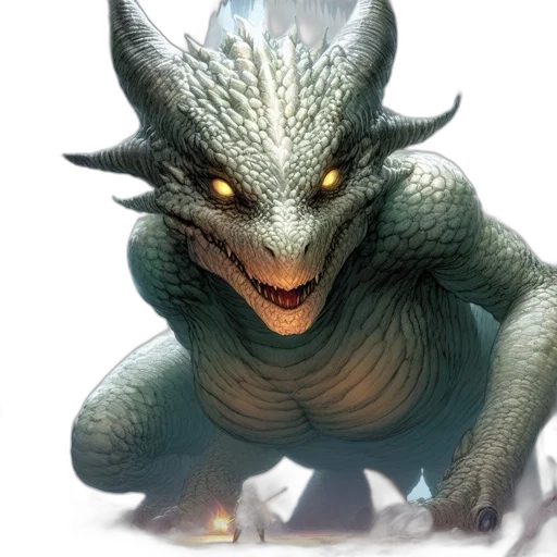 dragon, creature, animal, staff transparent PNG cut-out