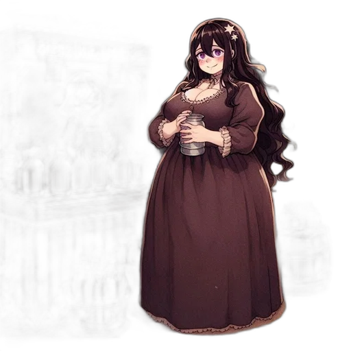 dress, staff, creature, crown transparent PNG cut-out