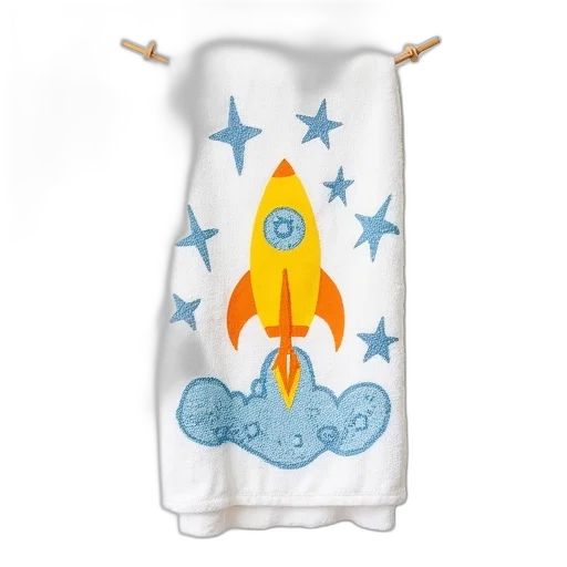 outer space, white, towel, yellow transparent PNG cut-out