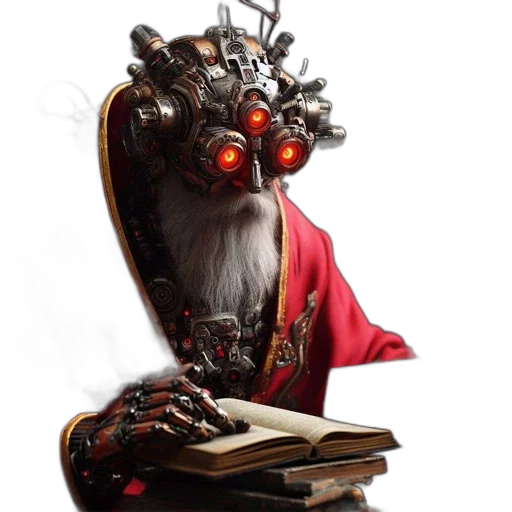 robot, staff, furniture, crown transparent PNG cut-out